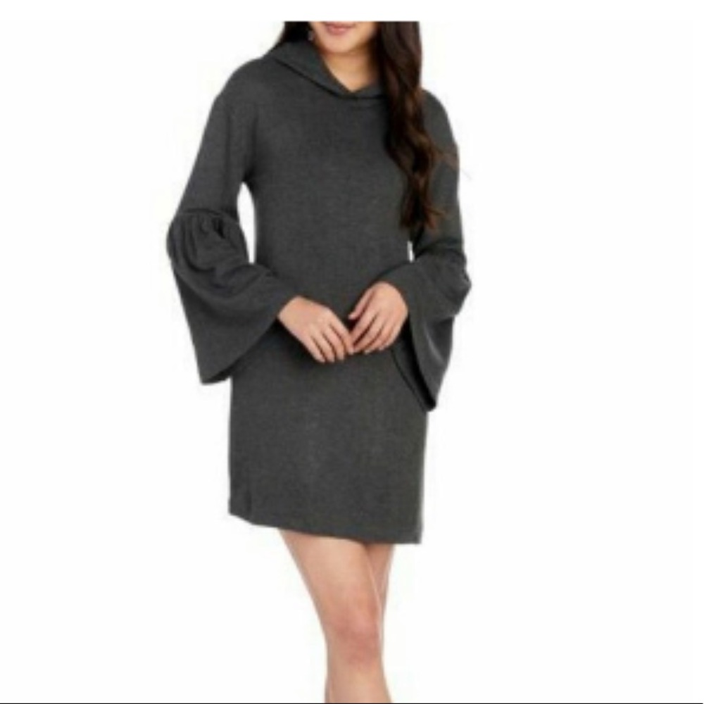 Workshop dark gray dress hood with bell sleeves